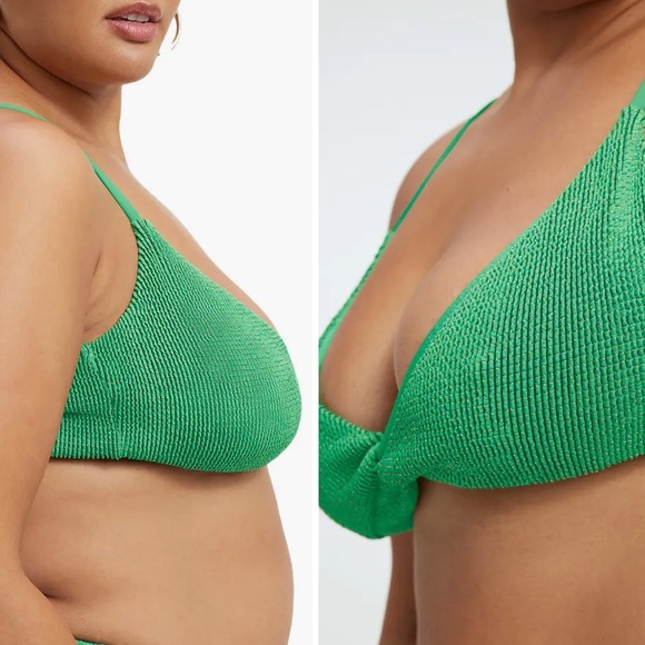 NEW Good American 4XL (7) Always Fits Sculpt Twist Bikini Top Green Gold Detail - Picture 10 of 14